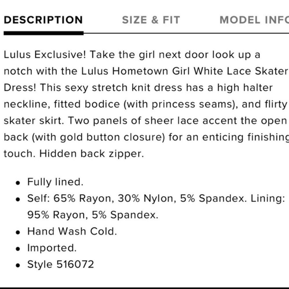 Lulus White Lace Skater Dress Size Small (2-4) NEW with Tags - Picture 2 of 8